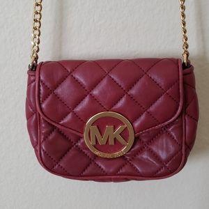Burgundy/Gold Small Crossbody Purse